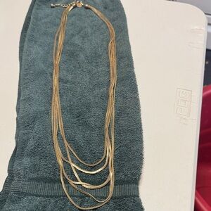 VINTAGE Anne Klein Gold Tone 6 Strand Necklace 18” longest strand